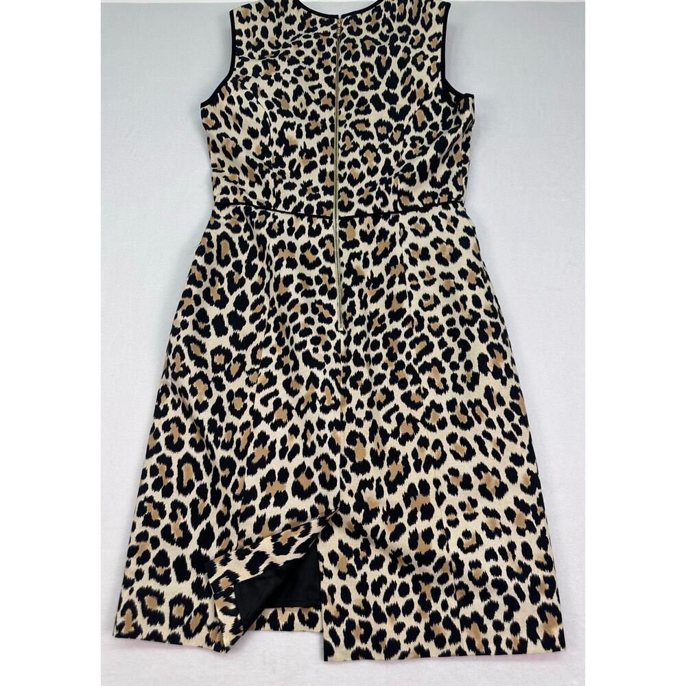 Kate Spade New York Leopard Print Sleeveless Sheath Dress Size 6 Silk Blend - Picture 5 of 11
